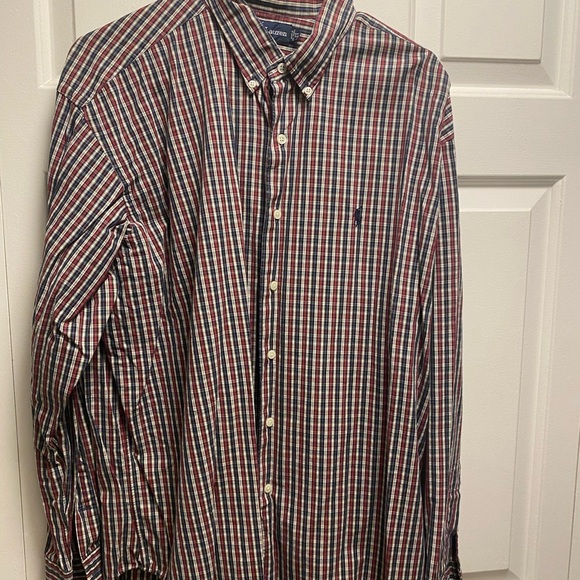 Polo Ralph Lauren Marlowe Red/Blue Stripes L/S Button Down Dress Shirt -Men's XL - Picture 7 of 15